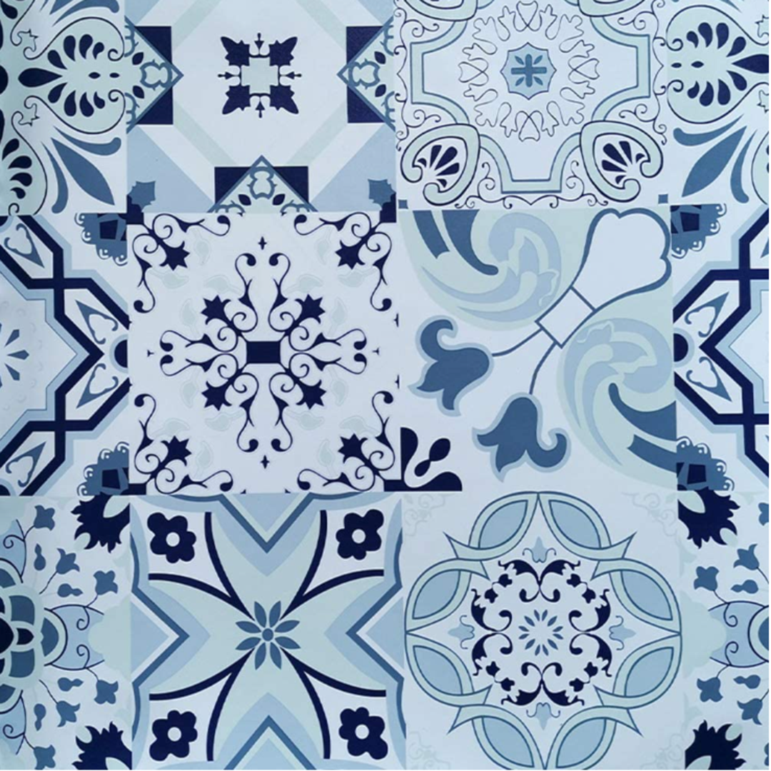 Papel Tapiz Vinilico Autoadhesivo  Talavera Azul