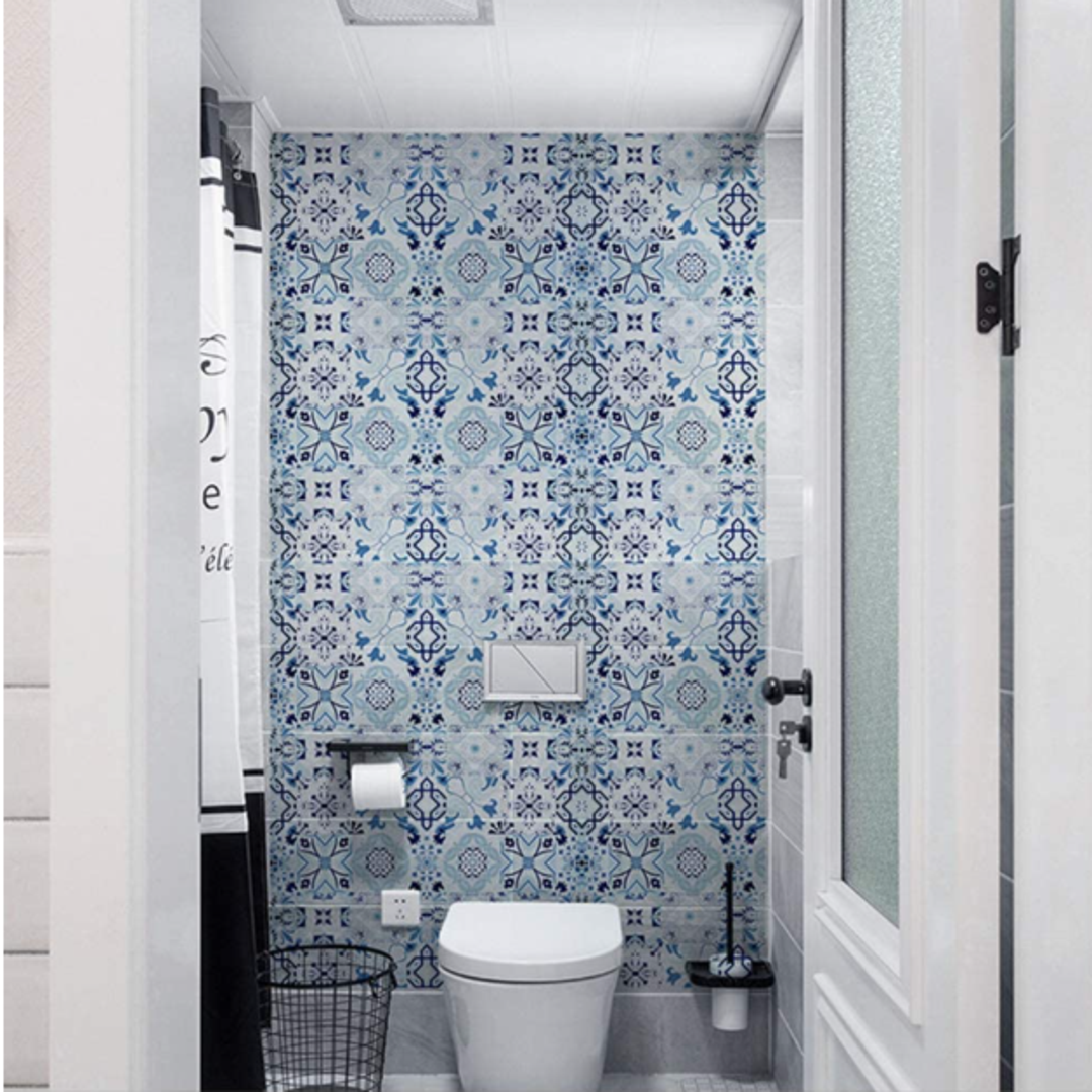 Papel Tapiz Vinilico Autoadhesivo  Talavera Azul