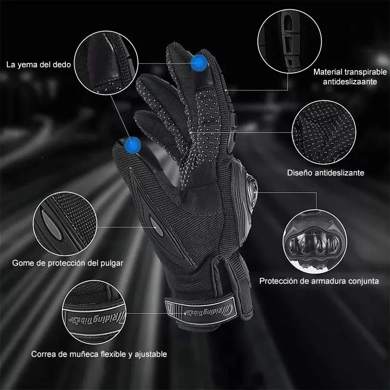 Guantes para Motociclista, Transpirable, Compatible con Pantalla Tactil, Accesorio para Motos