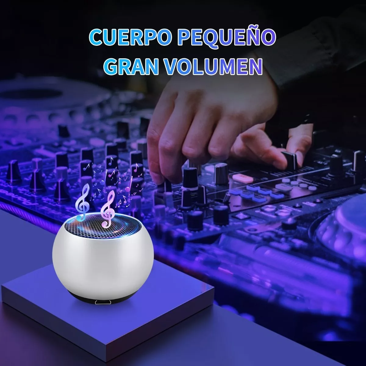 Bocina Bluetooth Portatil Mini Speaker Echo Dot Inalambricas Plata