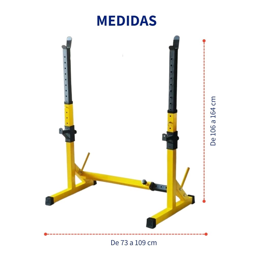 Estacion De Sentadilla Y Pecho Rack Barras Ejercicio Gym JM955-YEL/BLK