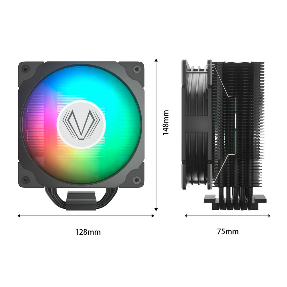 Disipador Led para Procesador Vetroo V5 Black RGB - 120mm X1 Intel y AMD 