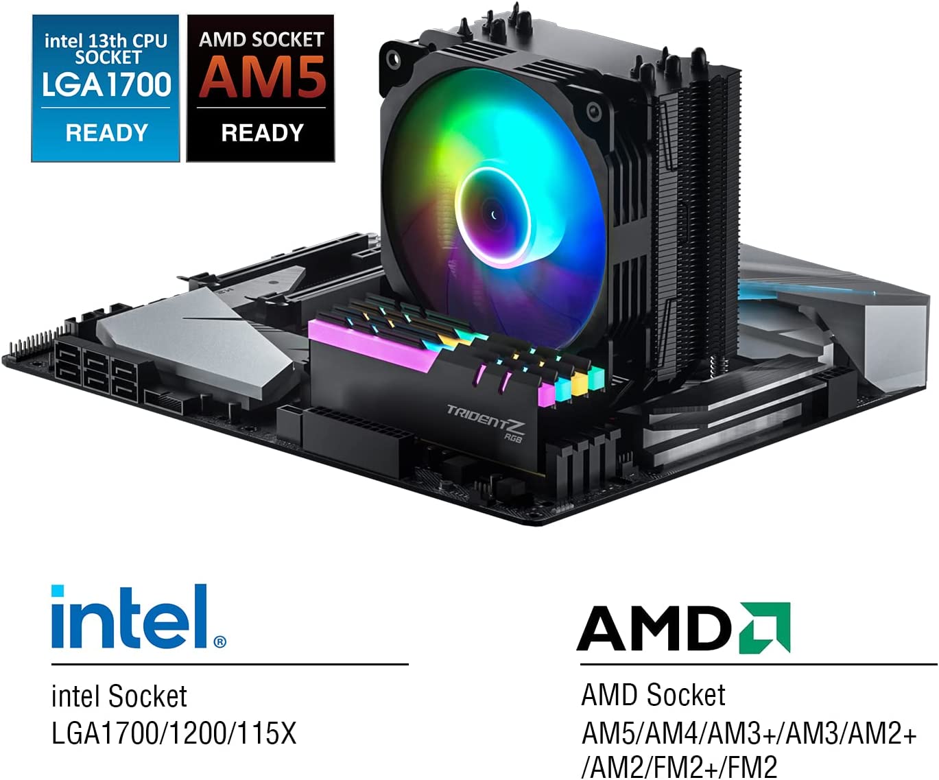 Disipador Led para Procesador Vetroo V5 Black RGB - 120mm X1 Intel y AMD 
