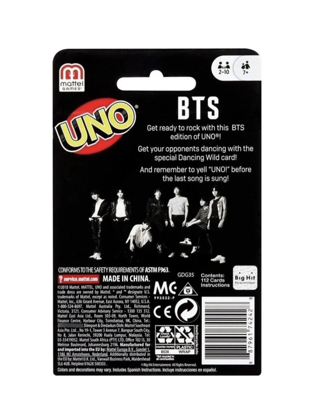 Juego De Cartas Uno Bts - Photocard Edición Especial Bts