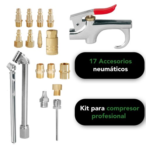 Kit Accesorios Aire Para Compresor De 17 Piezas Neumaticos