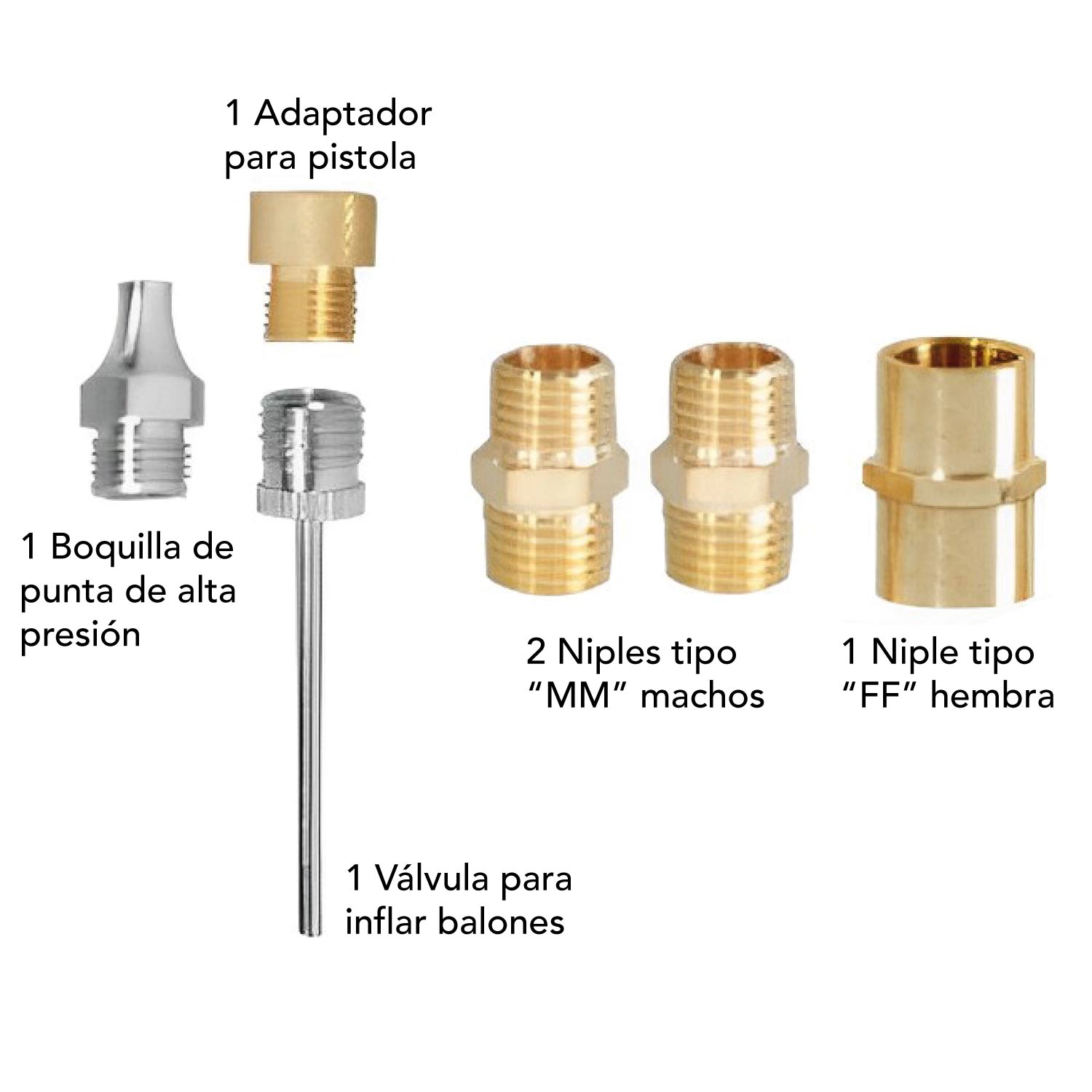 Kit Accesorios Aire Para Compresor De 17 Piezas Neumaticos