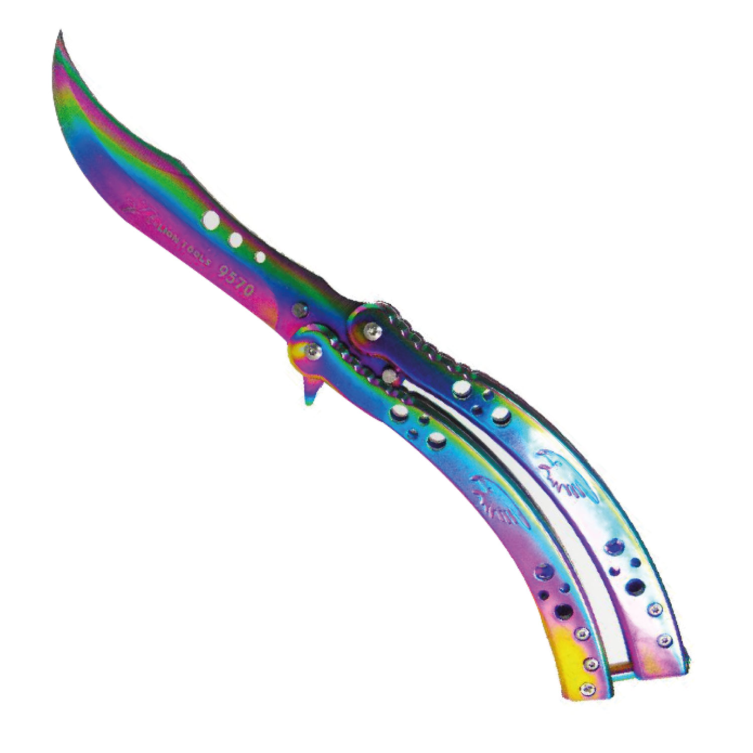 Navaja Cuchillo Mariposa Tornasol Tactica Balisong Acero Inoxidable