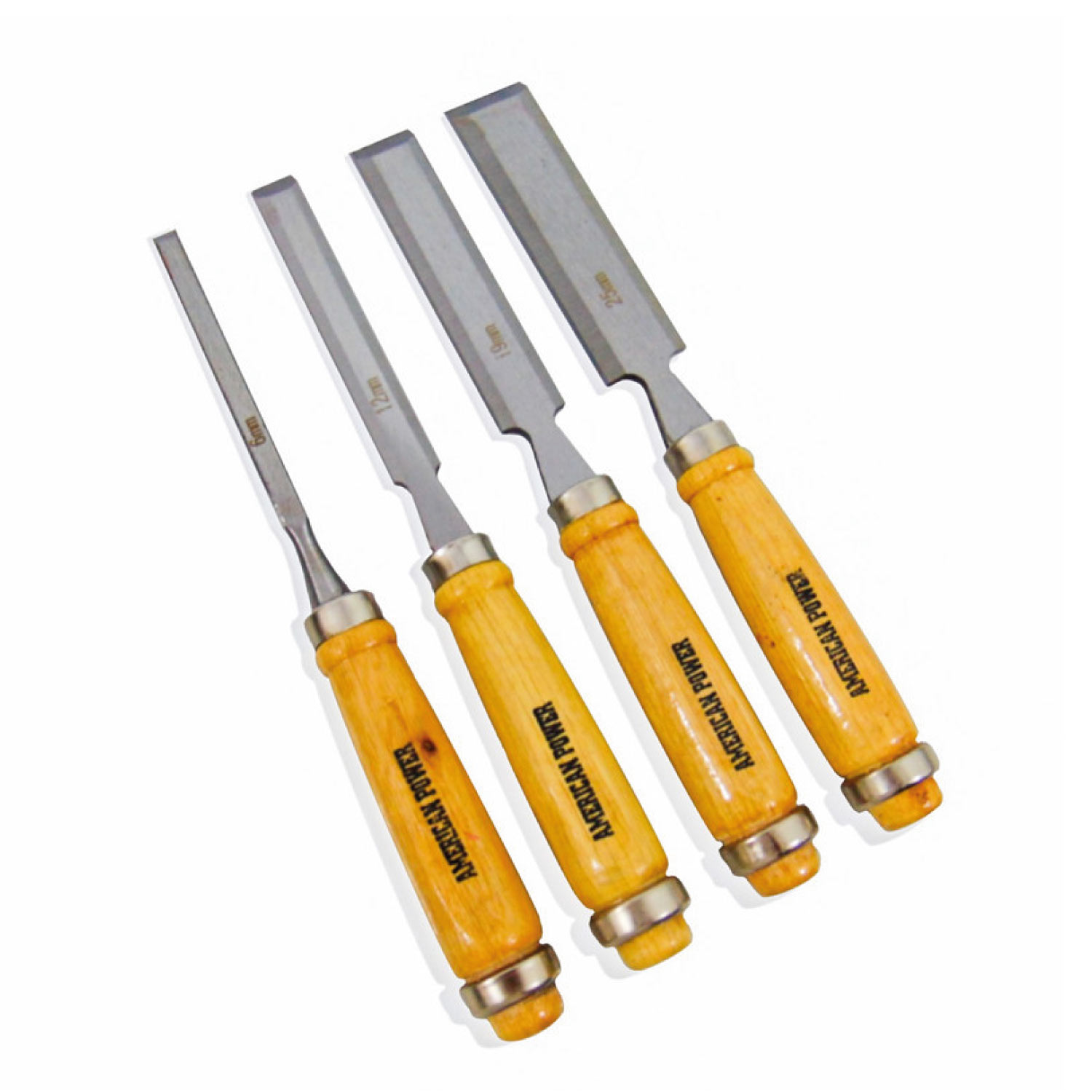 Formones Mango Madera Juego 4 Piezas Carpintero Herramienta Tallado