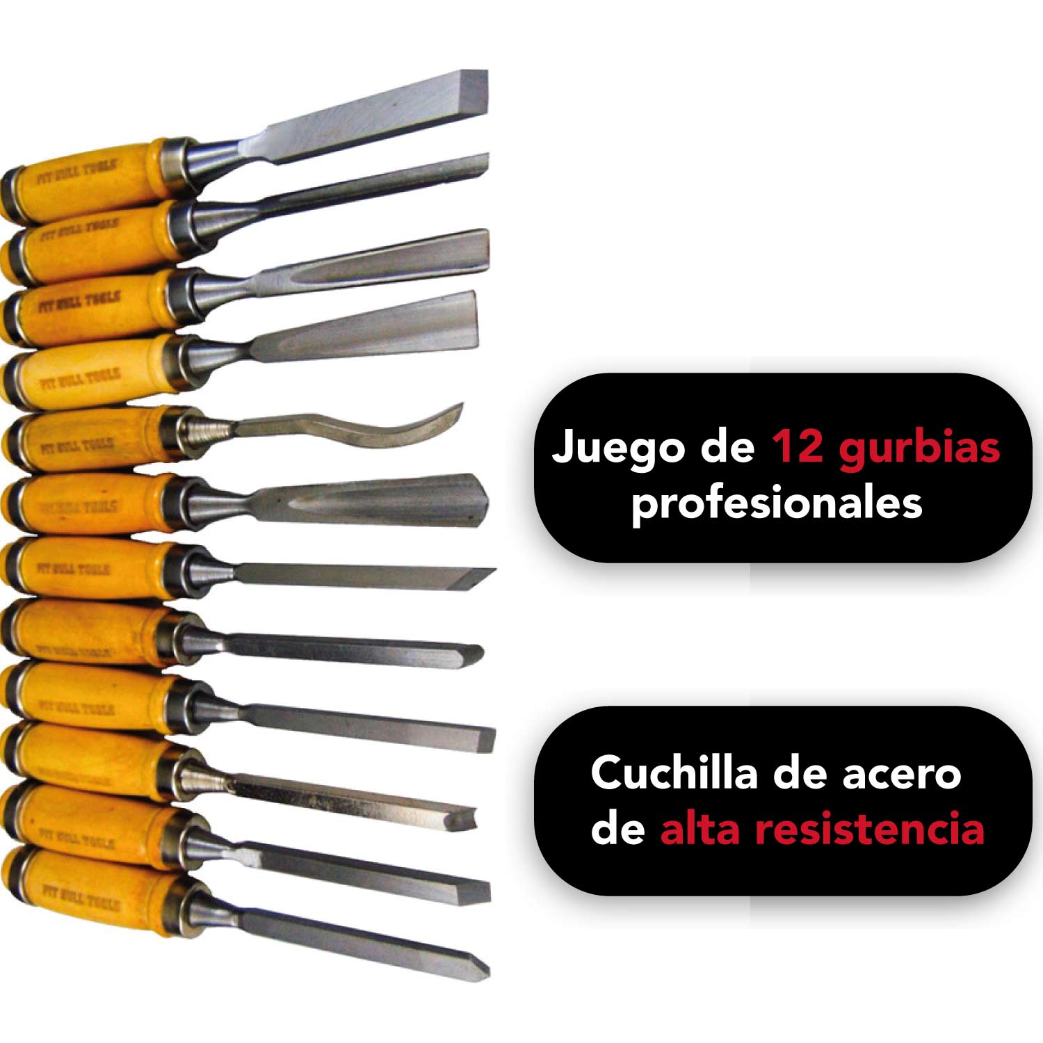 Juego Gurbias 12 Piezas Profesionales Tallado Madera Carpintero Herramienta