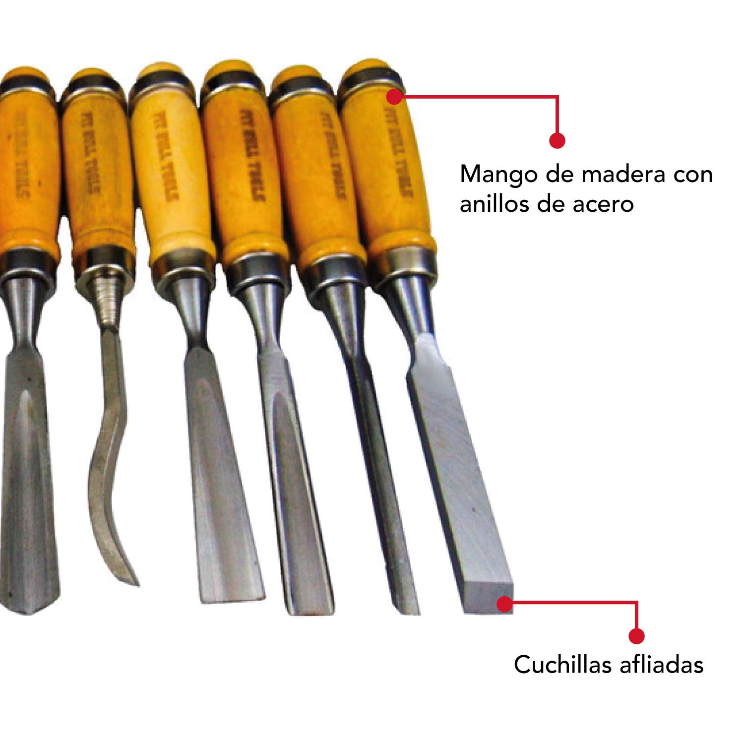 Juego Gurbias 12 Piezas Profesionales Tallado Madera Carpintero Herramienta