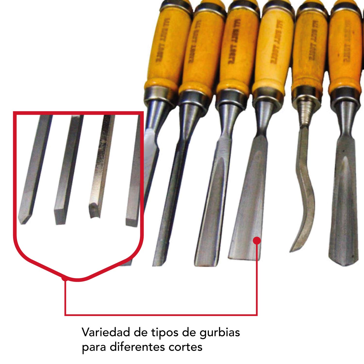 Juego Gurbias 12 Piezas Profesionales Tallado Madera Carpintero Herramienta