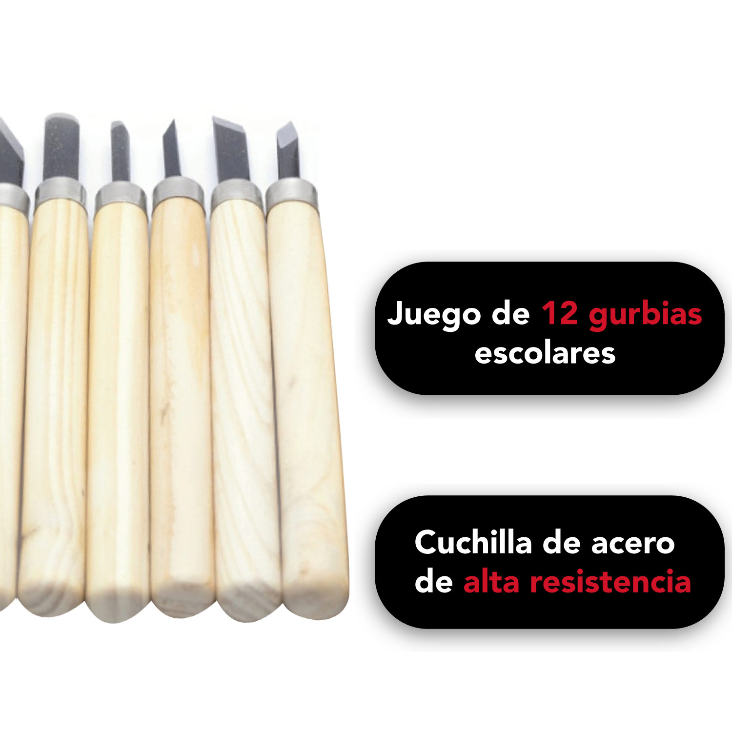 Juego Gurbias 12 Pieza Tallado Madera Carpintero Herramienta