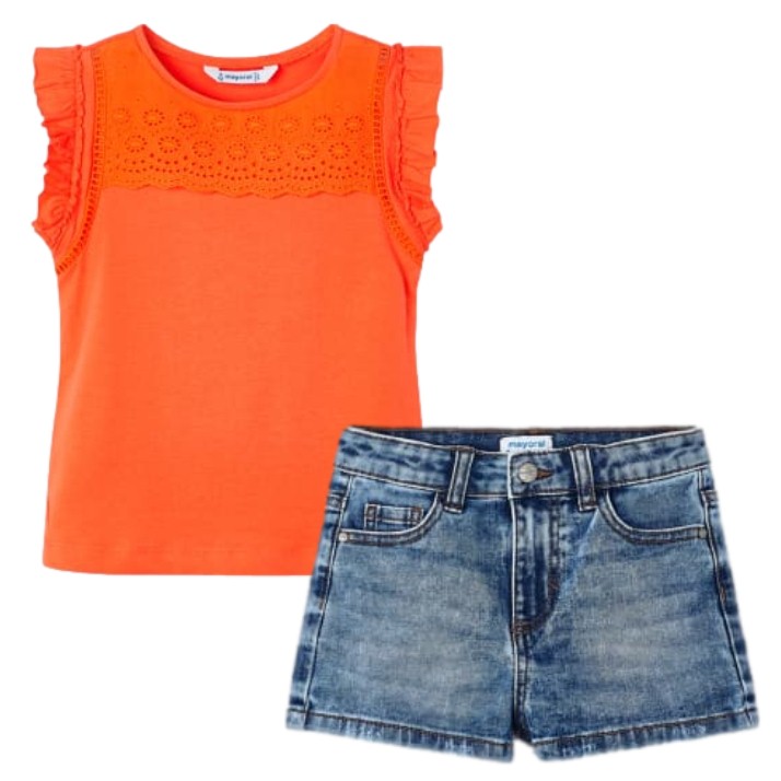 Conjunto playera De Algodón Y Short De Mezclilla marca Mayoral