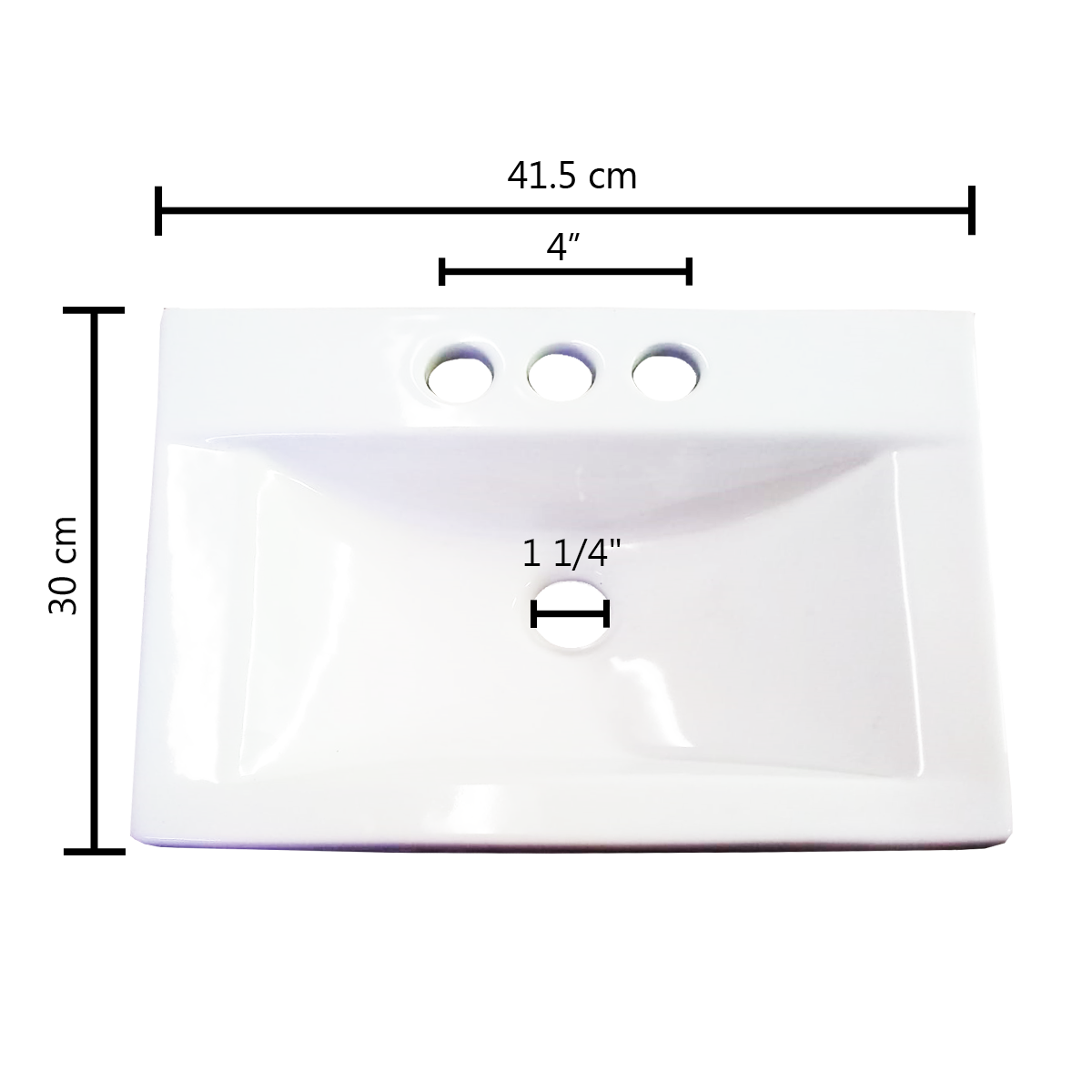 LAVABO LAVAMANOS RECTANGULAR MINI COLOR NEGRO 30X41.5CM