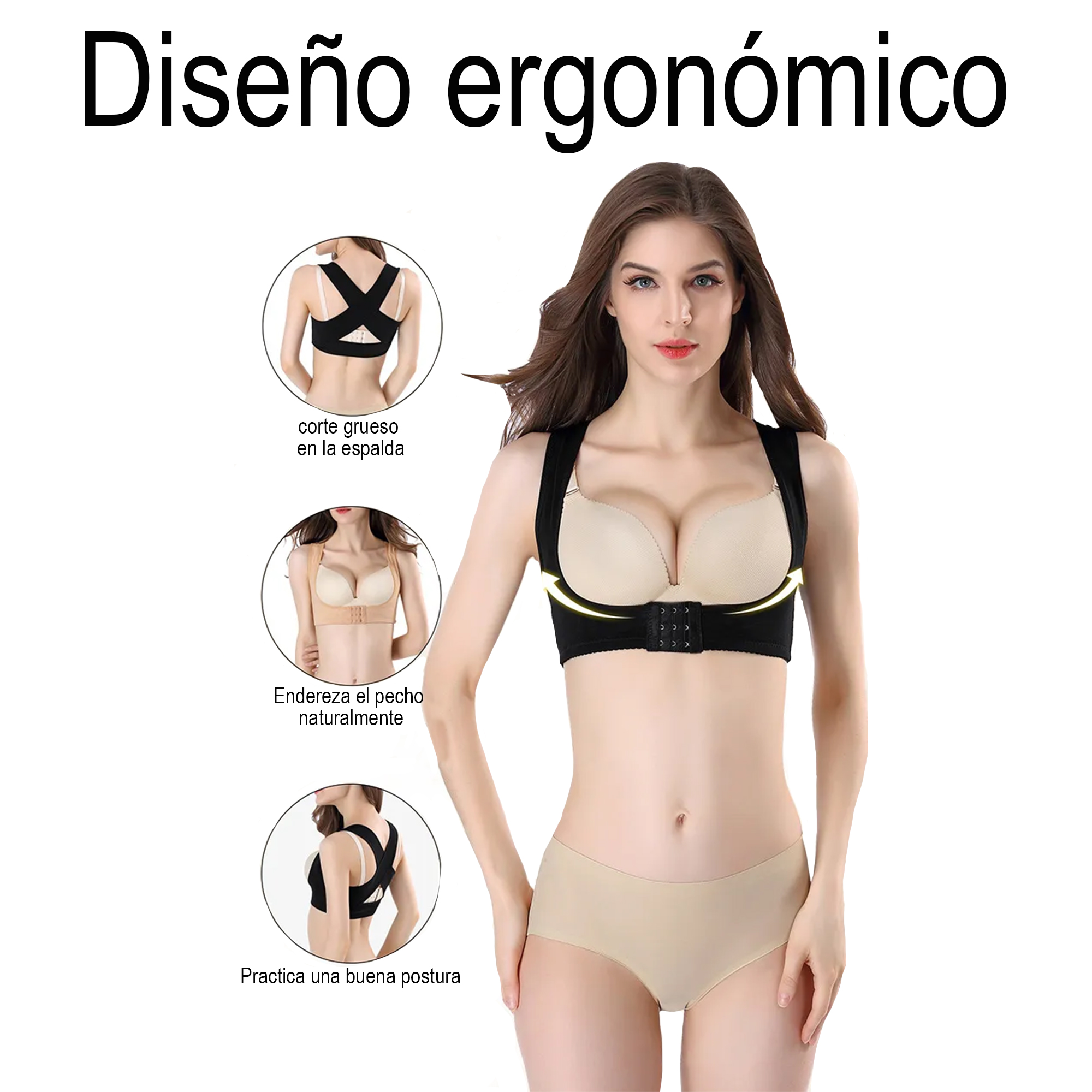 Chaleco Faja Levanta Busto Corrige Postura Ajustable Pwrfit