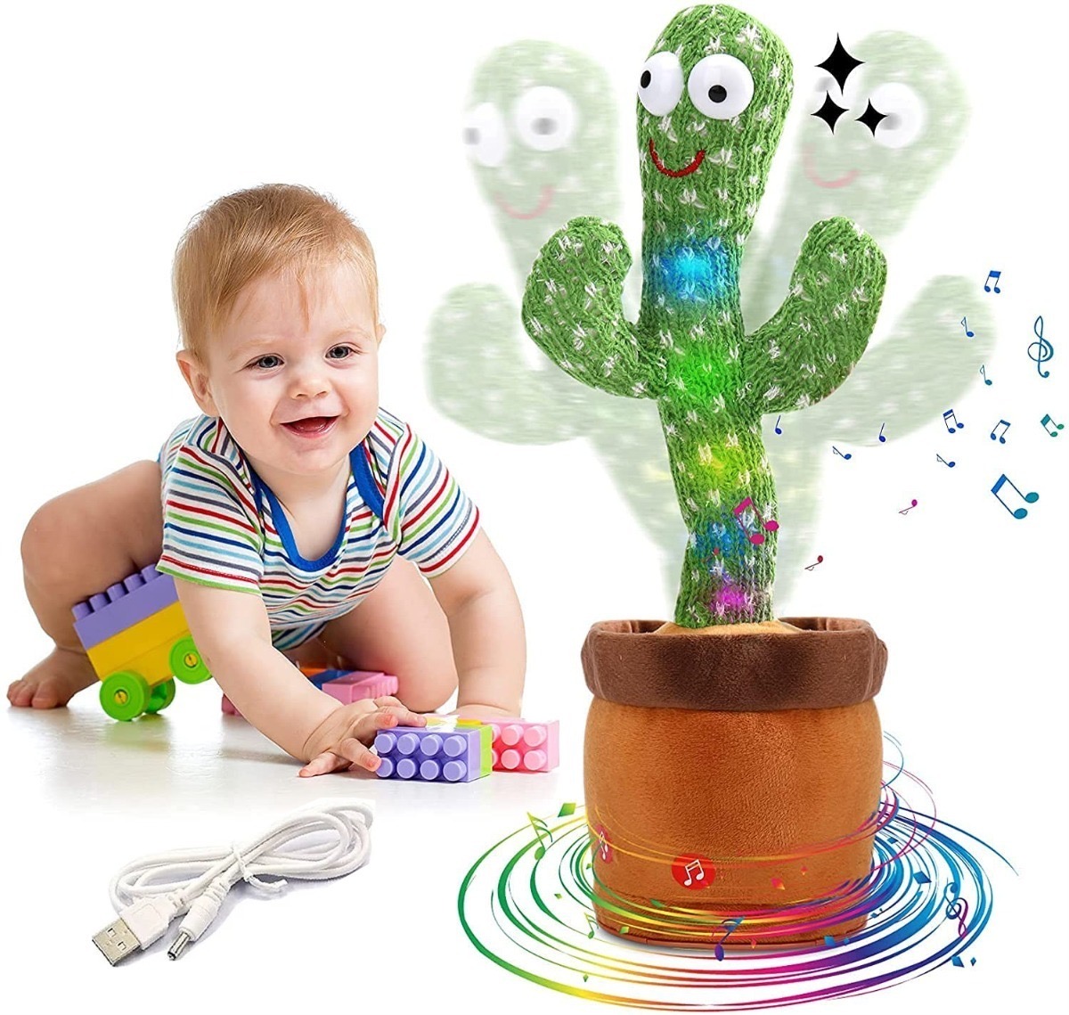 Cactus Bailarin Peluche Felpa Juguete Para Niños Recargable FUNBU