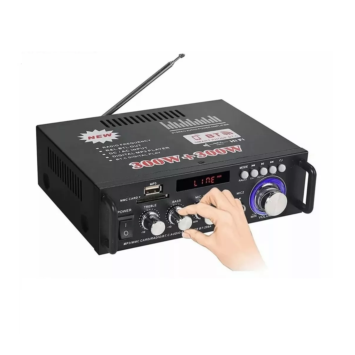 Hifi Bluetooth Stereo Audio Amplifier 2 Channels 600w