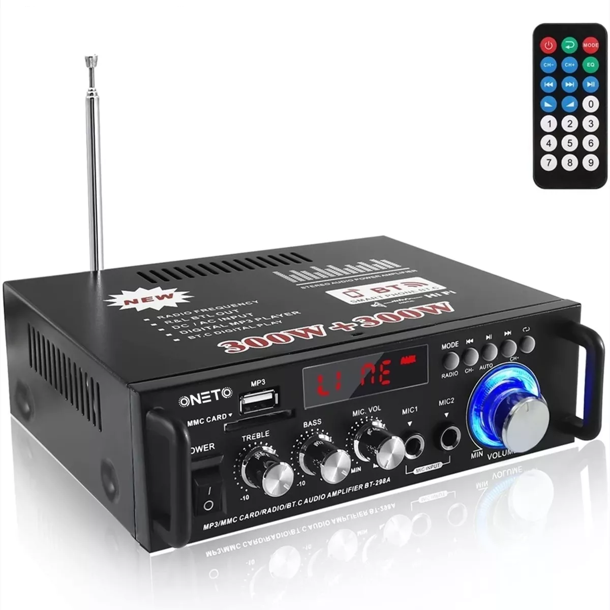 Amplificador De Audio Para Carro Bluetooth 2 Canales 600w