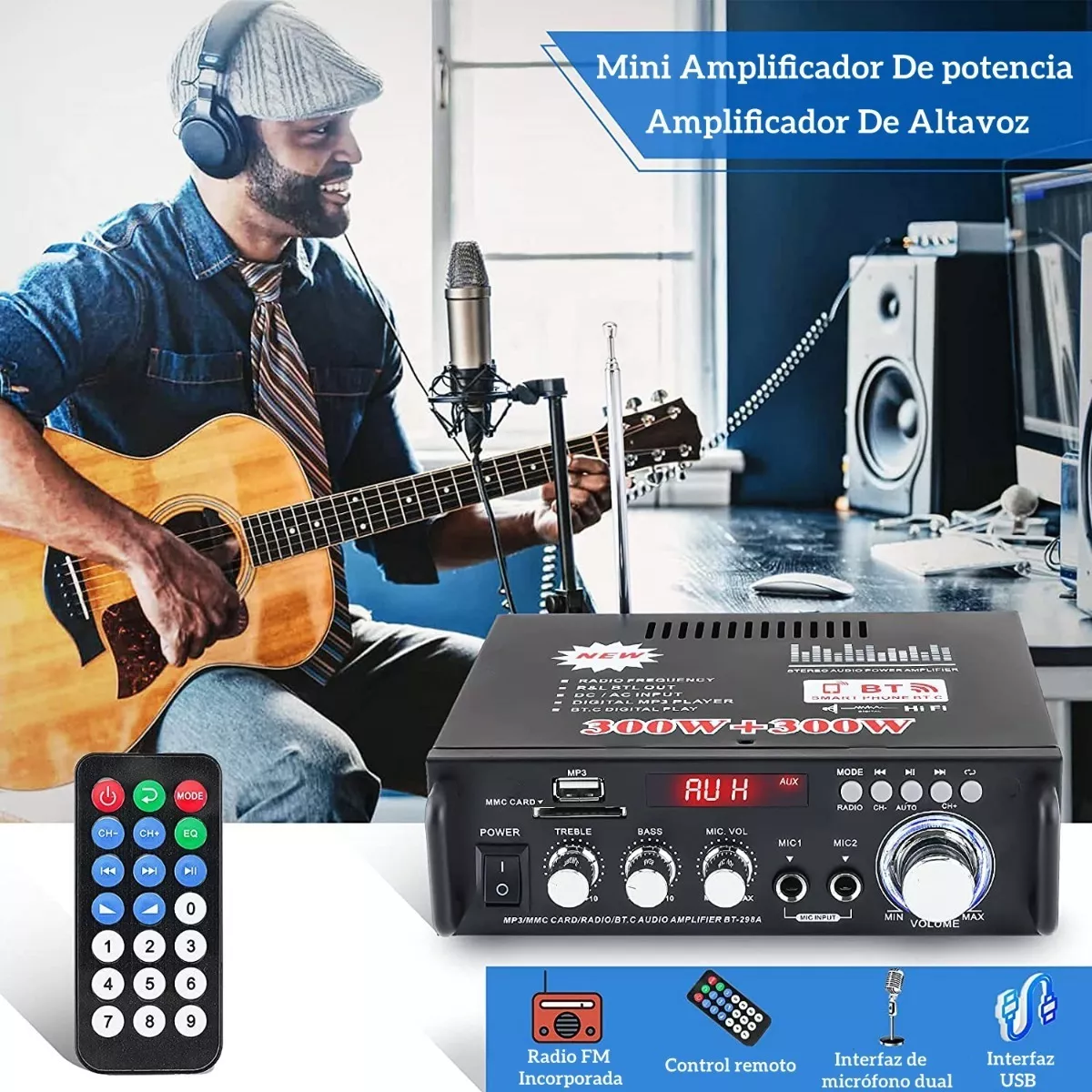Amplificador De Audio Para Carro Bluetooth 2 Canales 600w