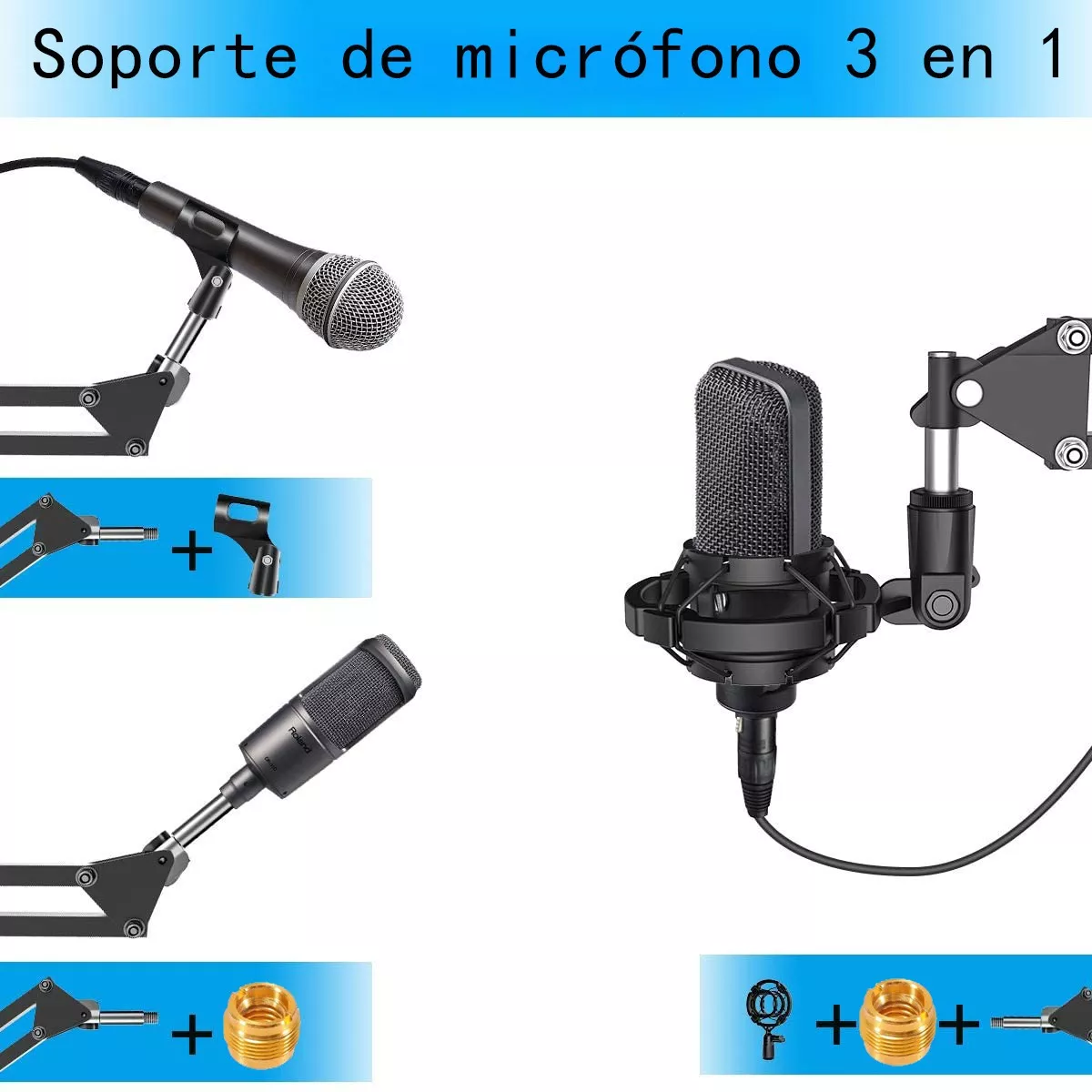 Soporte Brazo Micrófono Condensador Para Grabación Estudio Eo Safe