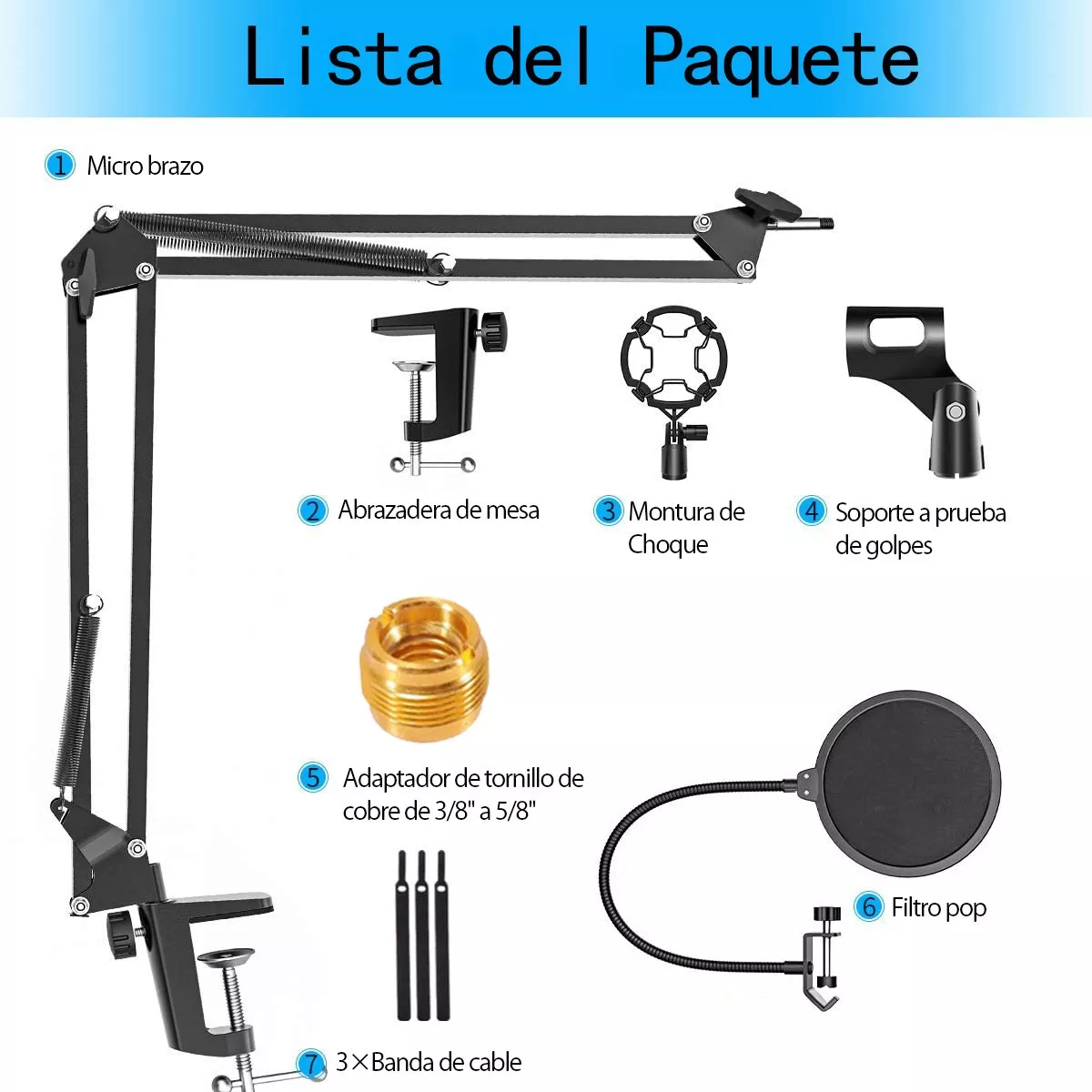 Soporte Brazo Microfono Condensador Para Estudio Grabación
