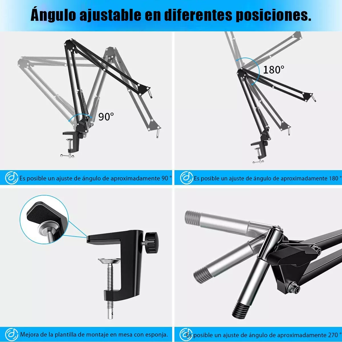 Soporte Brazo Microfono Condensador Para Estudio Grabación