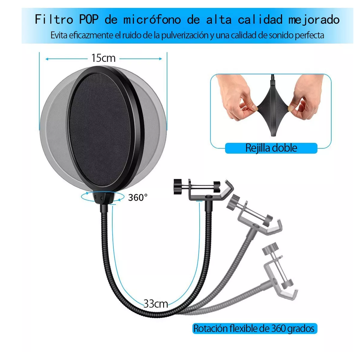 Soporte Brazo Microfono Condensador Para Estudio Grabación