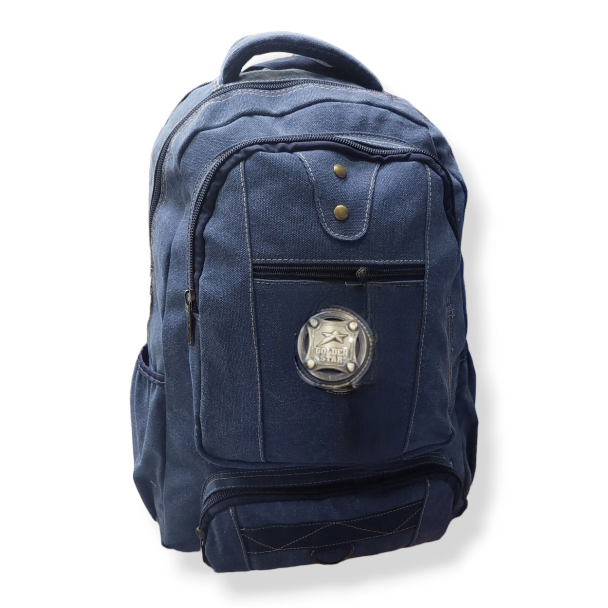 Mochila Escolar en Lona Gruesa Marca Golden Star Bonito Estilo Excursionista 