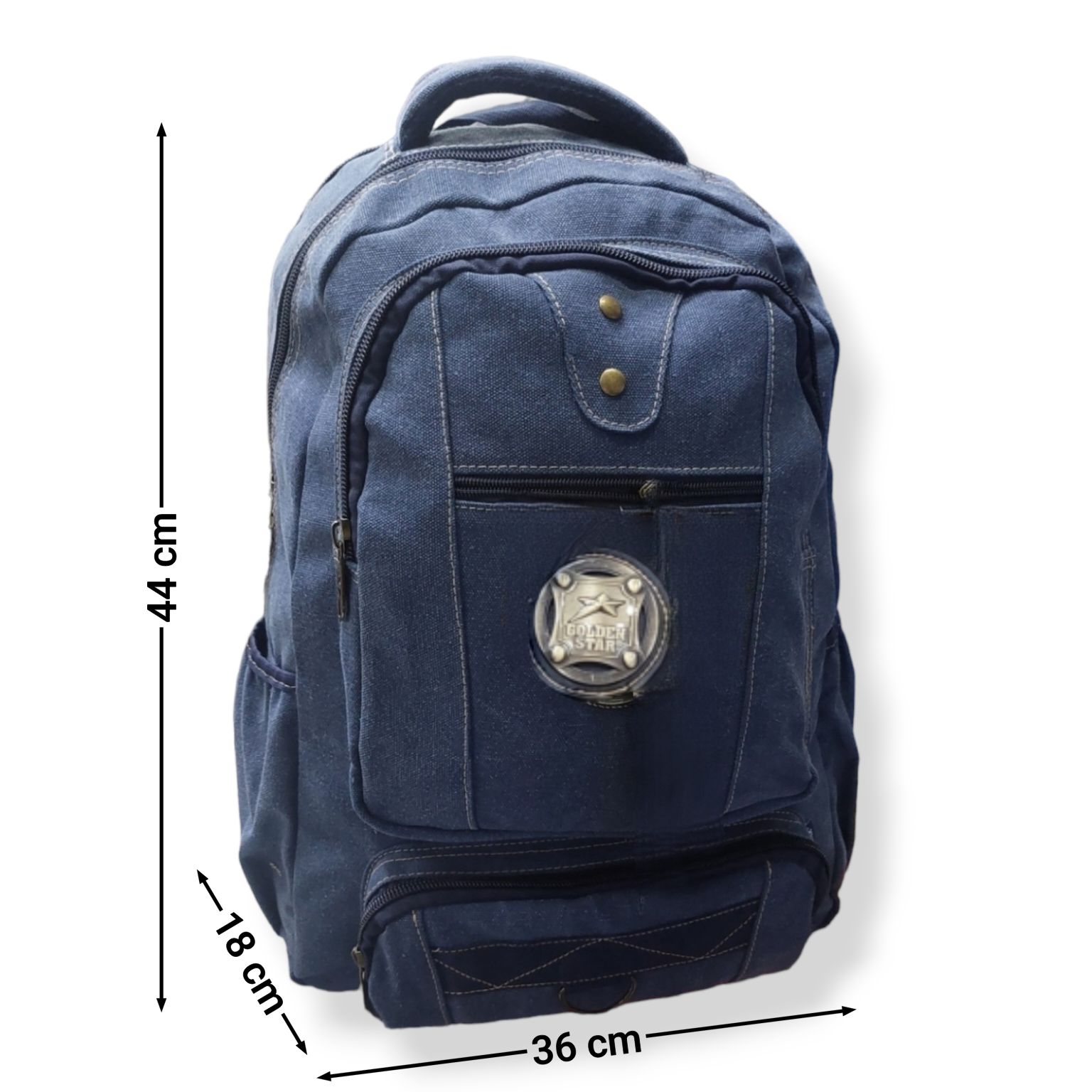 Mochila Escolar en Lona Gruesa Marca Golden Star Bonito Estilo Excursionista 