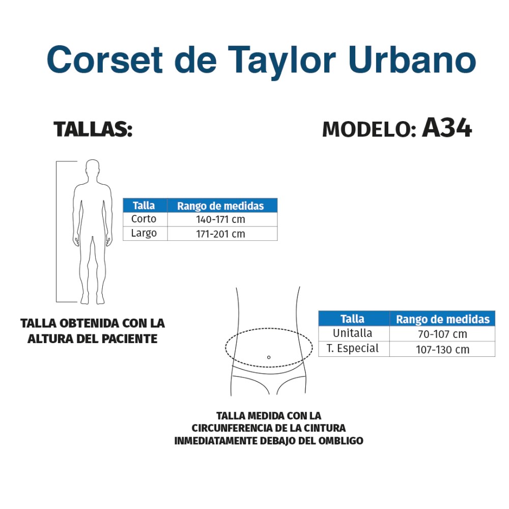 Faja Corset De Taylor Urbano Columna Lumbar A34 Tynor