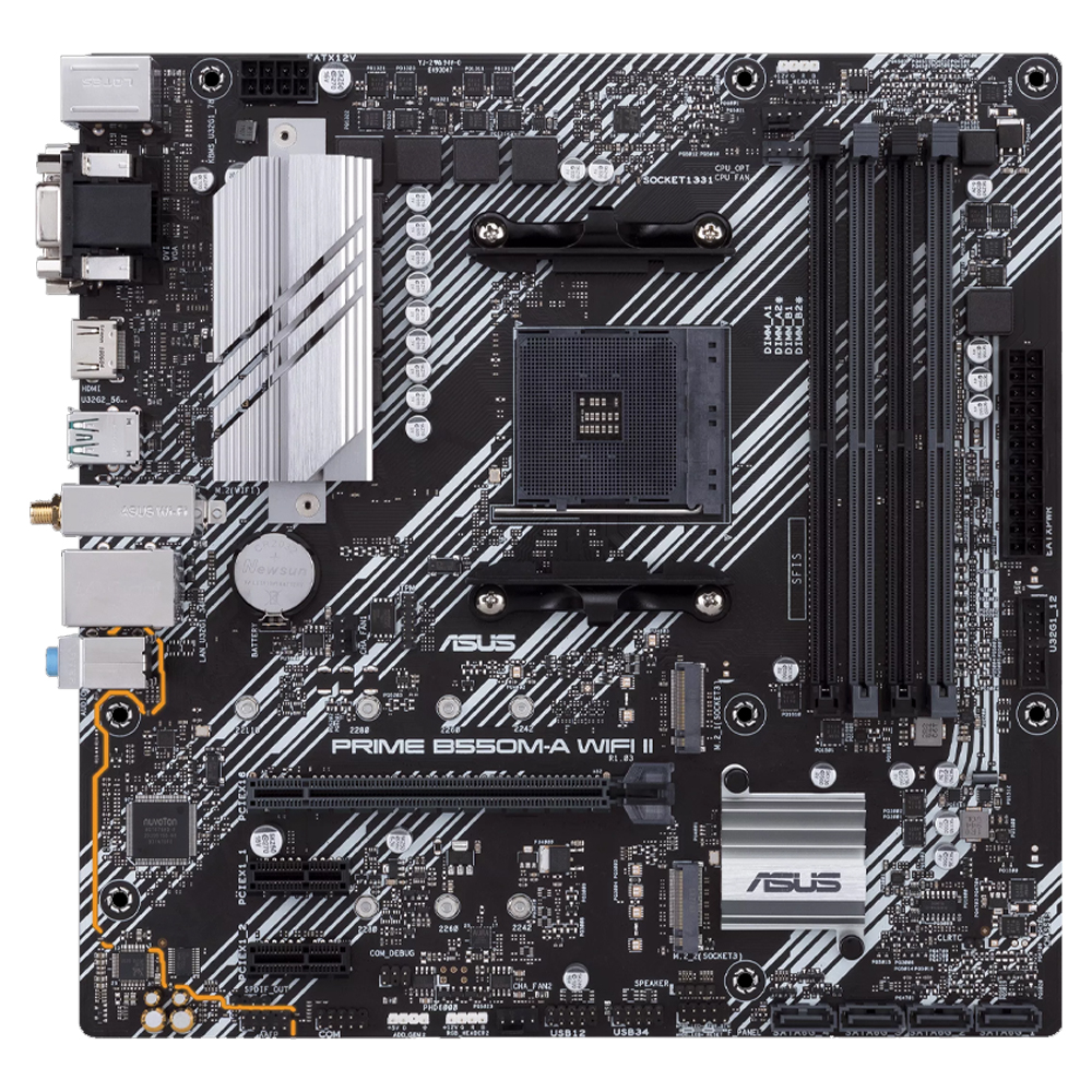 Tarjeta Madre ASUS PRIME B550M-A WIFI II  B550M AMD Socket AM4 Micro Atx