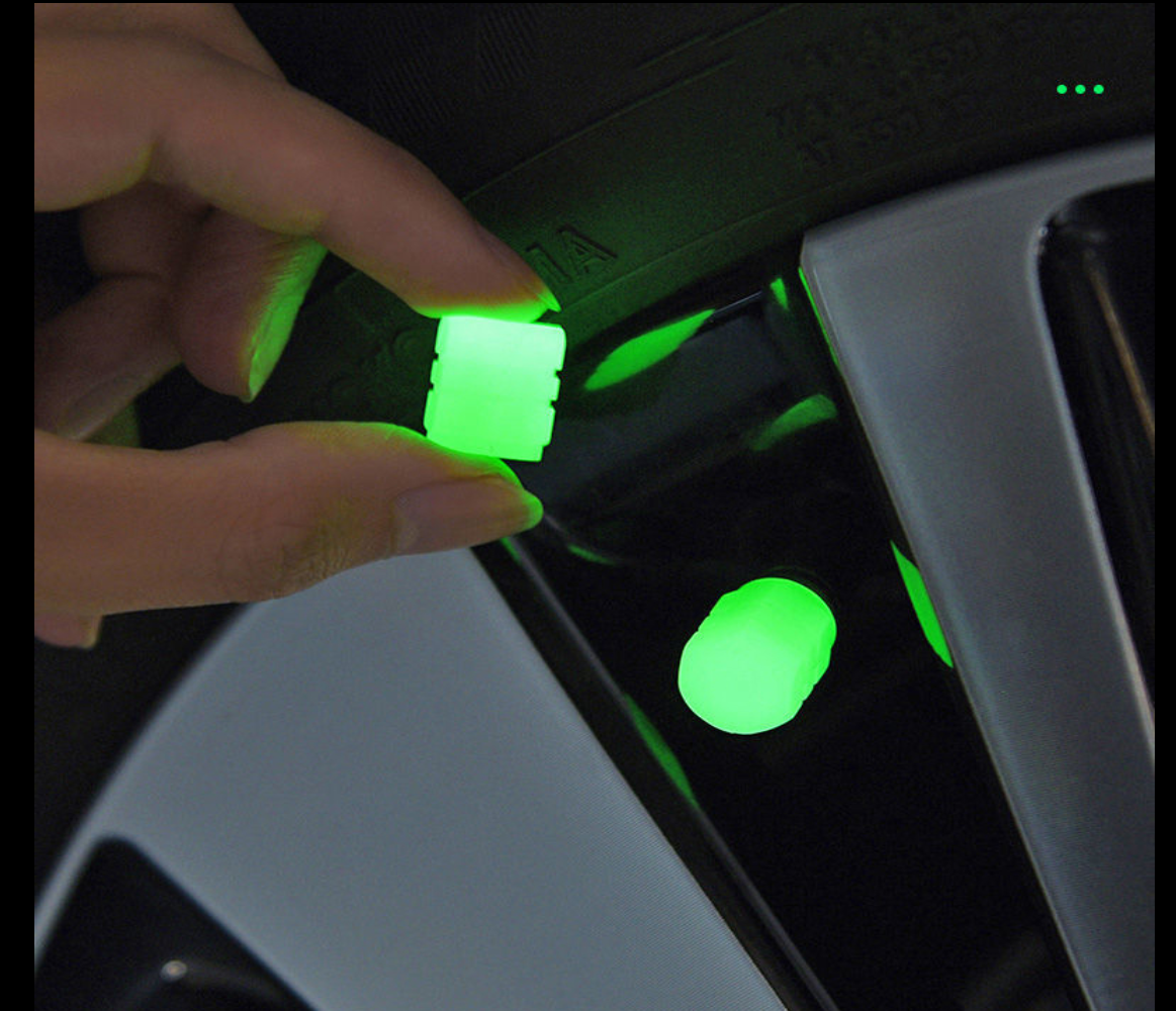 Tapas válvula neumático luminoso moto accesorio fluorescente brillante rueda bicicleta decoración