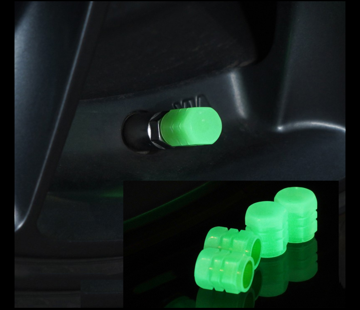 Tapas válvula neumático luminoso moto accesorio fluorescente brillante rueda bicicleta decoración