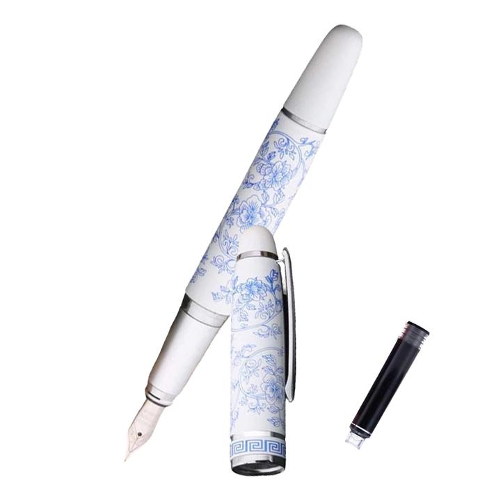 Pluma Tipo Fuentes Resistibles MXXLP-004-2 2pzas 0,5mm Punta Azul 2 Tintas Morada Acero Inoxidable Para Cartucho SmallCartri 3,4mm, PorcelainLuy