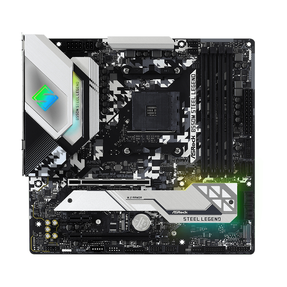 Tarjeta Madre Asrock B550M Steel Legend AMD Ryzen 3ra Gen. AM4 Micro ATX