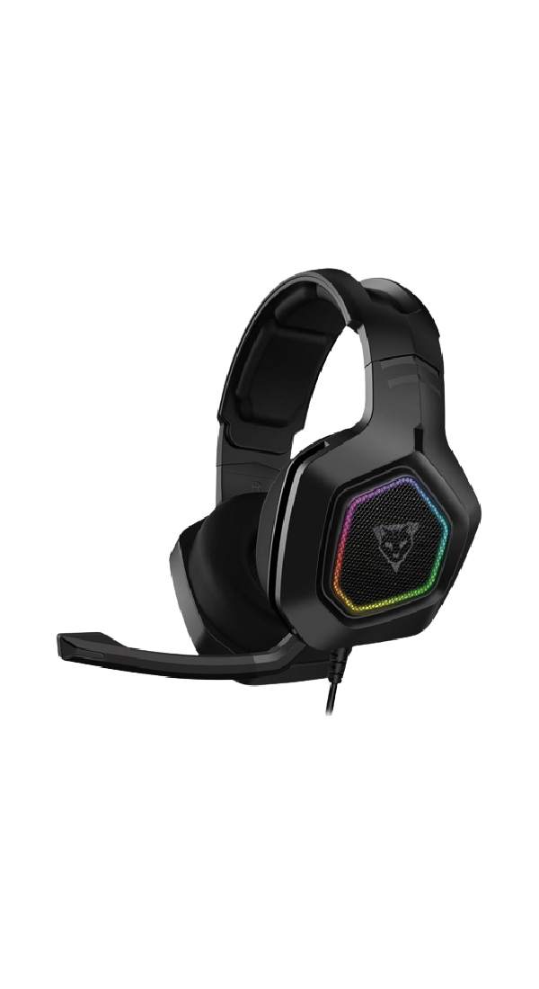 Silla Gamer Ocelot Negro con Iluminación RGB + Diadema gamer RGB