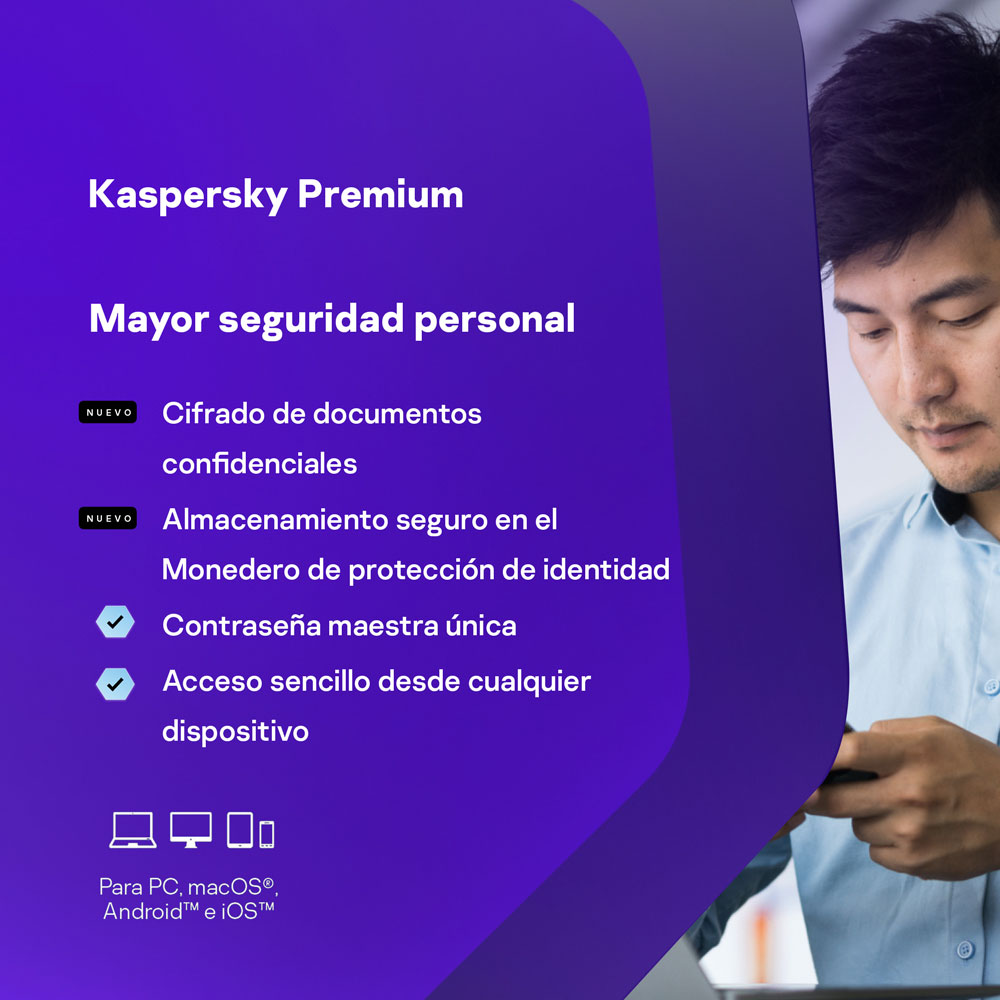 ESD Kaspersky Premium 5 Disp 3 Cuentas KPM 1 año