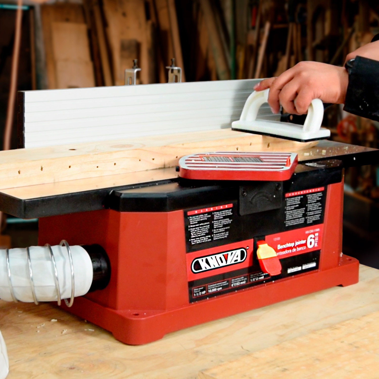 Knova Canteadora para madera de banco 6 pulgadas profesional 1.5 HP 1100W 10000 RPM
