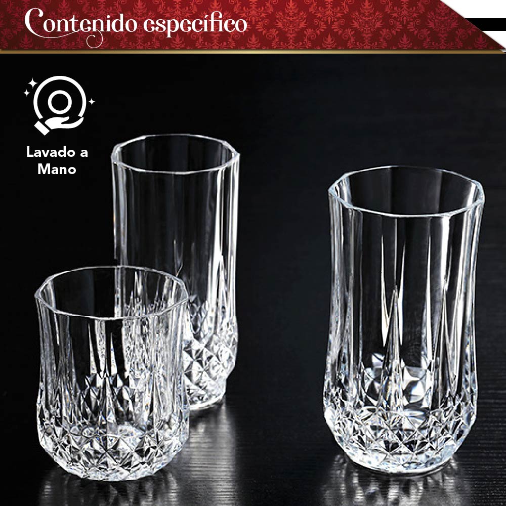 Vaso de cristal colores, para disfrutar bebidas y vestir tu mesa.