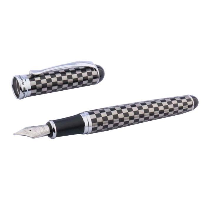 Plumas Fuente Punta Fina MXBKA-010-1 2pzas 0,5mm Punta PlataNegro 2 Tintas Rojas Acero Inoxidable Para Cartucho SmallCartri 3,4mm, SilBlack