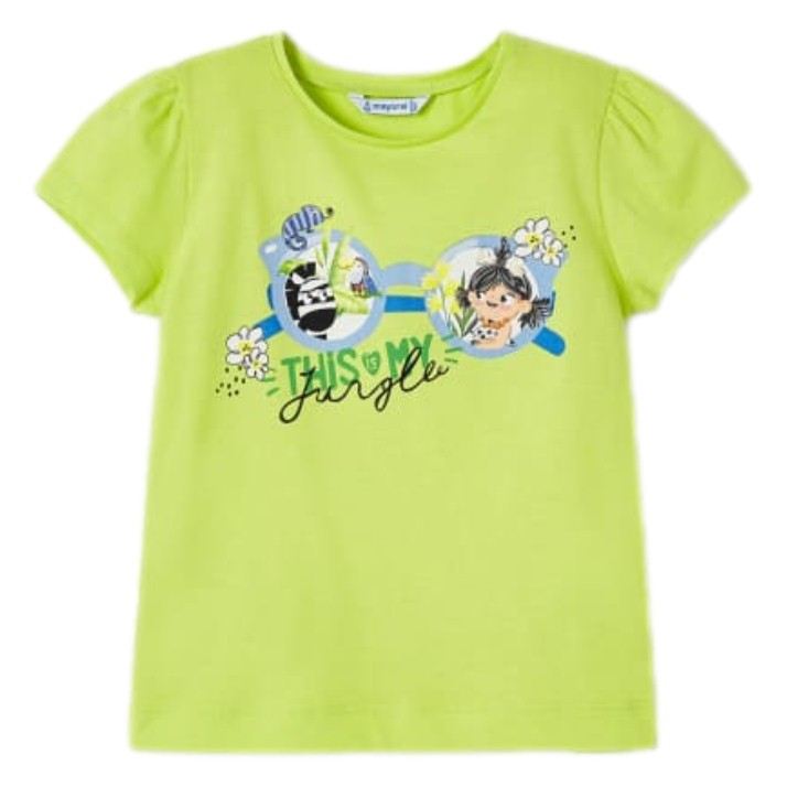 Conjunto playera manga corta y pantalón largo slouchy de algodón sostenible para niña marca Mayoral
