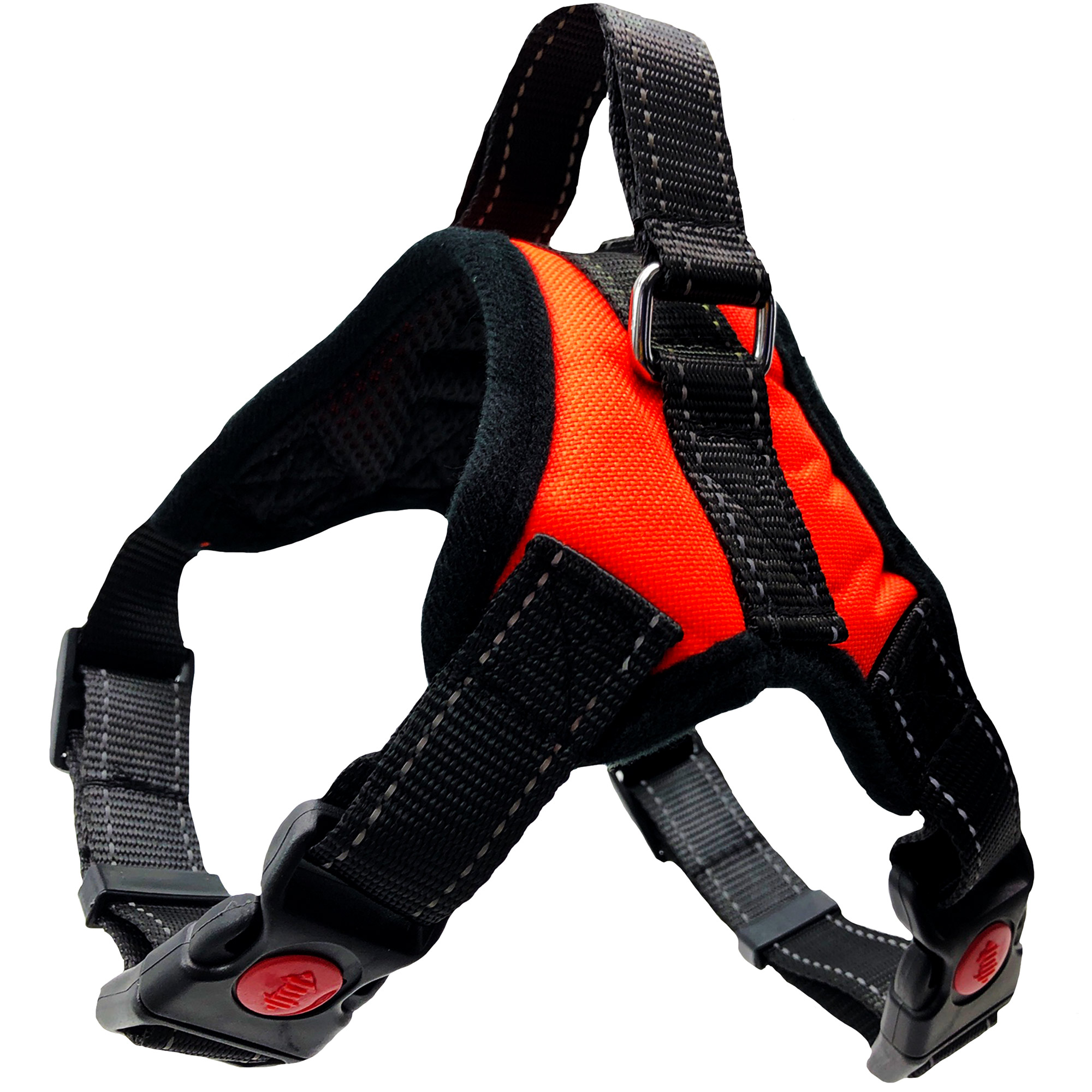 Arnés para Perro pechera de seguridad reflejante Ajustable Naranja .