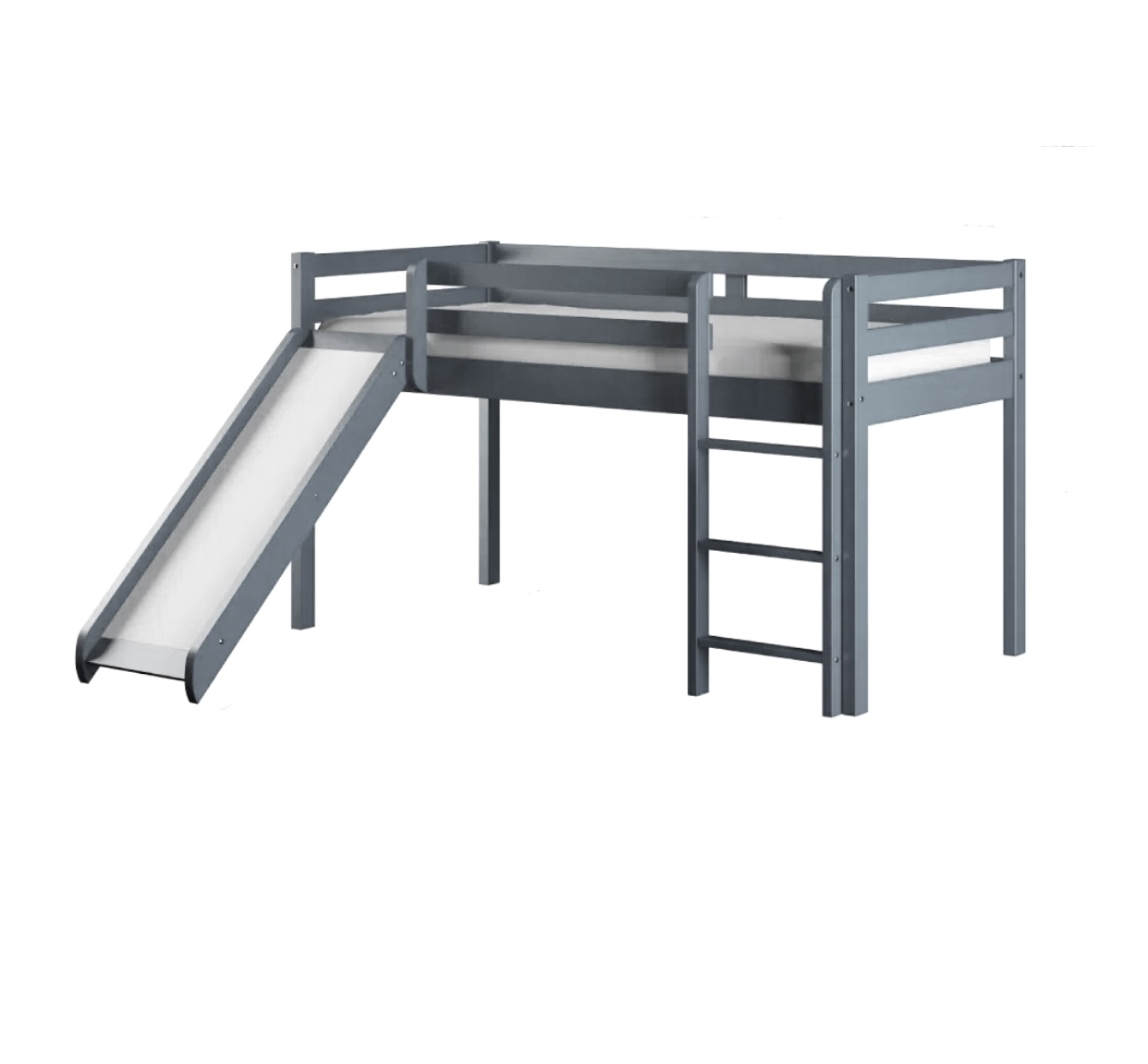 Cama con Resbaladilla Infantil de madera mod. Gris