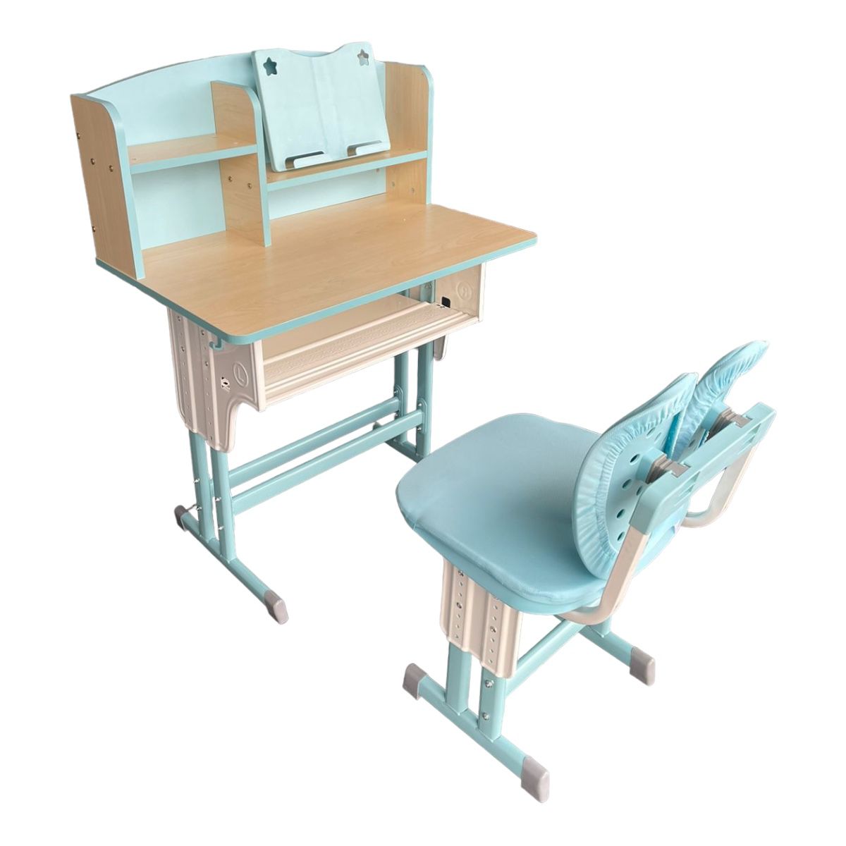 Escritorio Ergonomico Para Niños Con Librero Azul