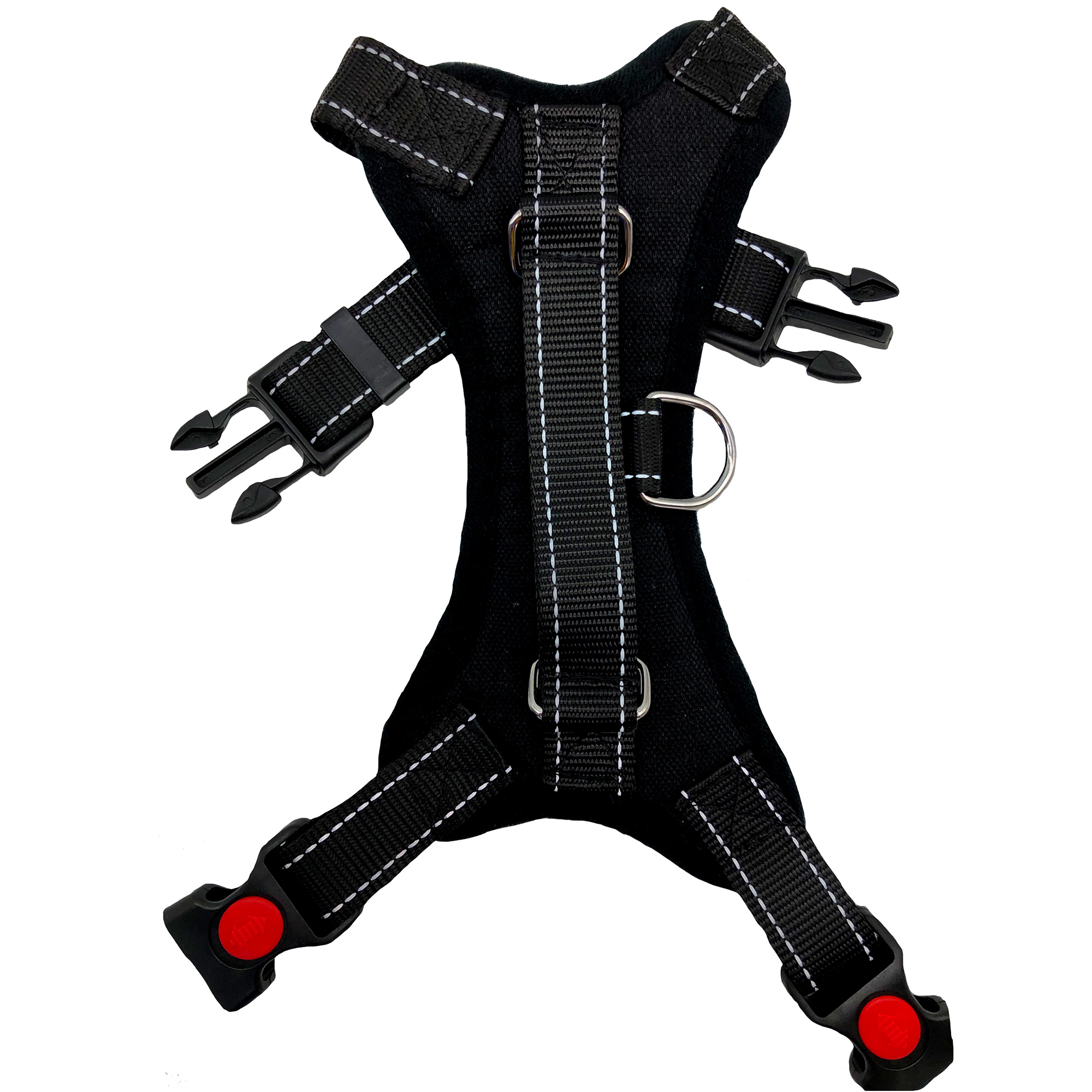 Arnés para Perro pechera de seguridad reflejante Ajustable Negro.