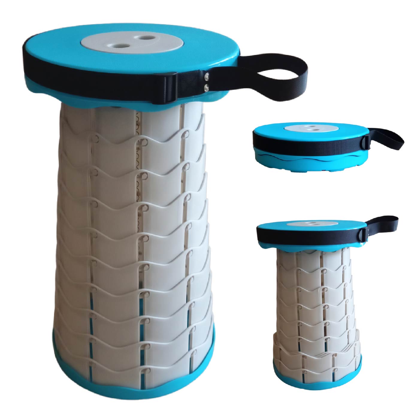 Taburete color Blanco Banco Plegable Silla Portátil Retráctil