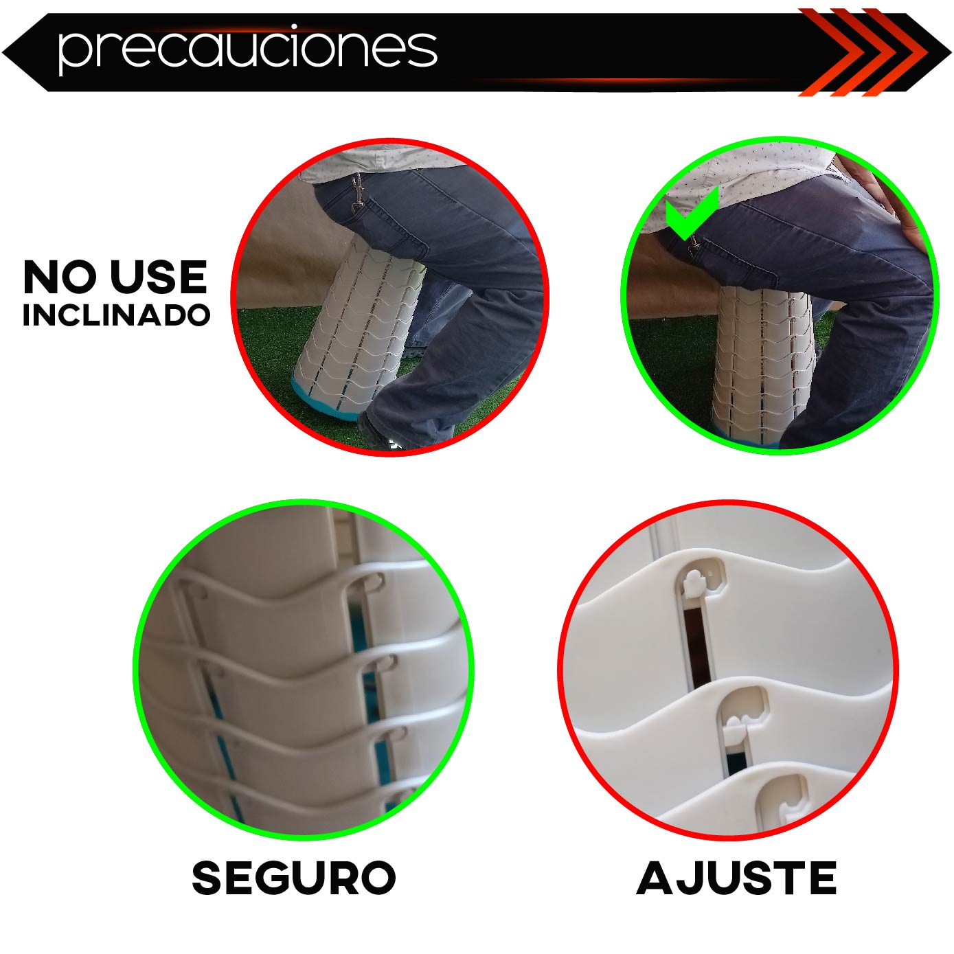 Taburete color Blanco Banco Plegable Silla Portátil Retráctil