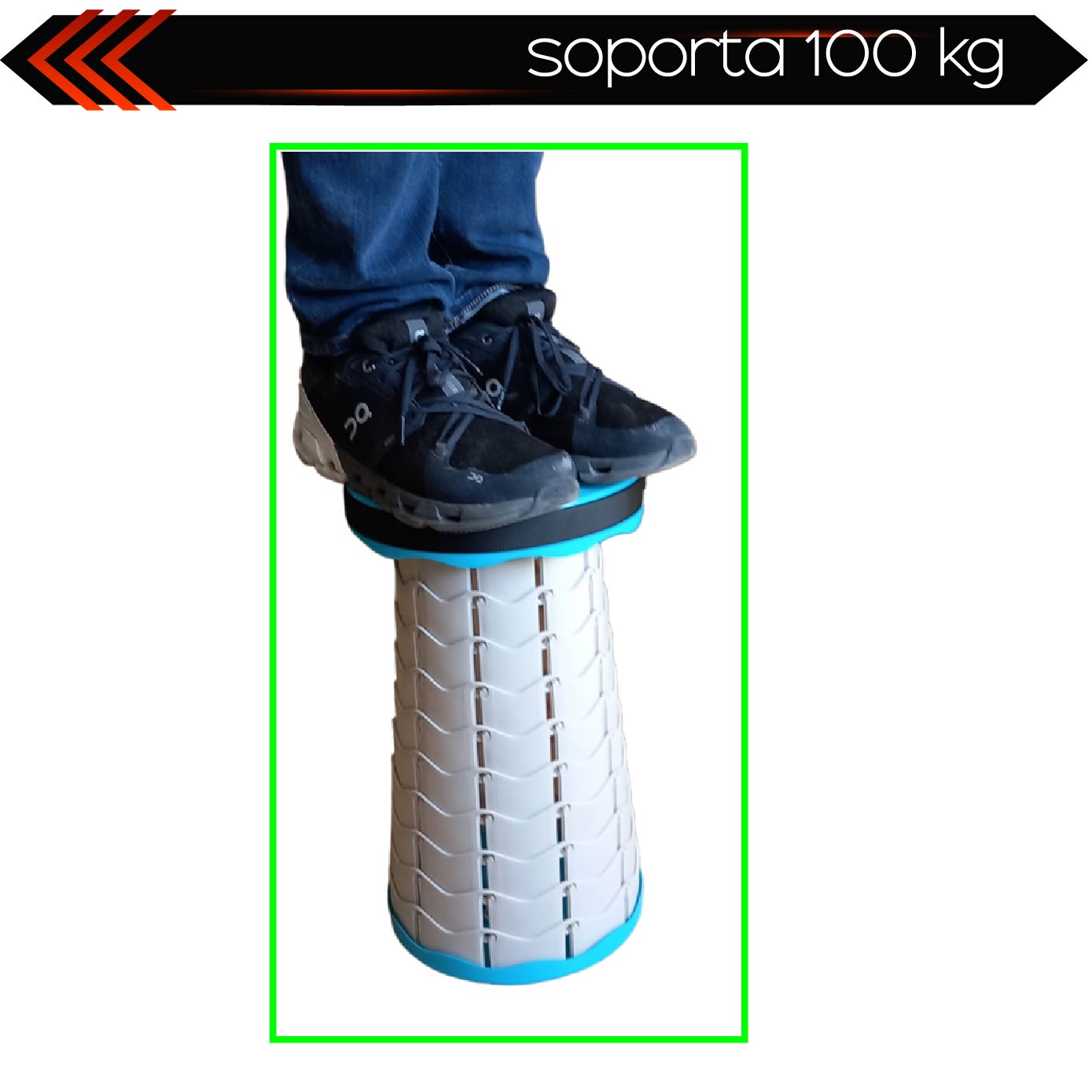 Taburete color Blanco Banco Plegable Silla Portátil Retráctil