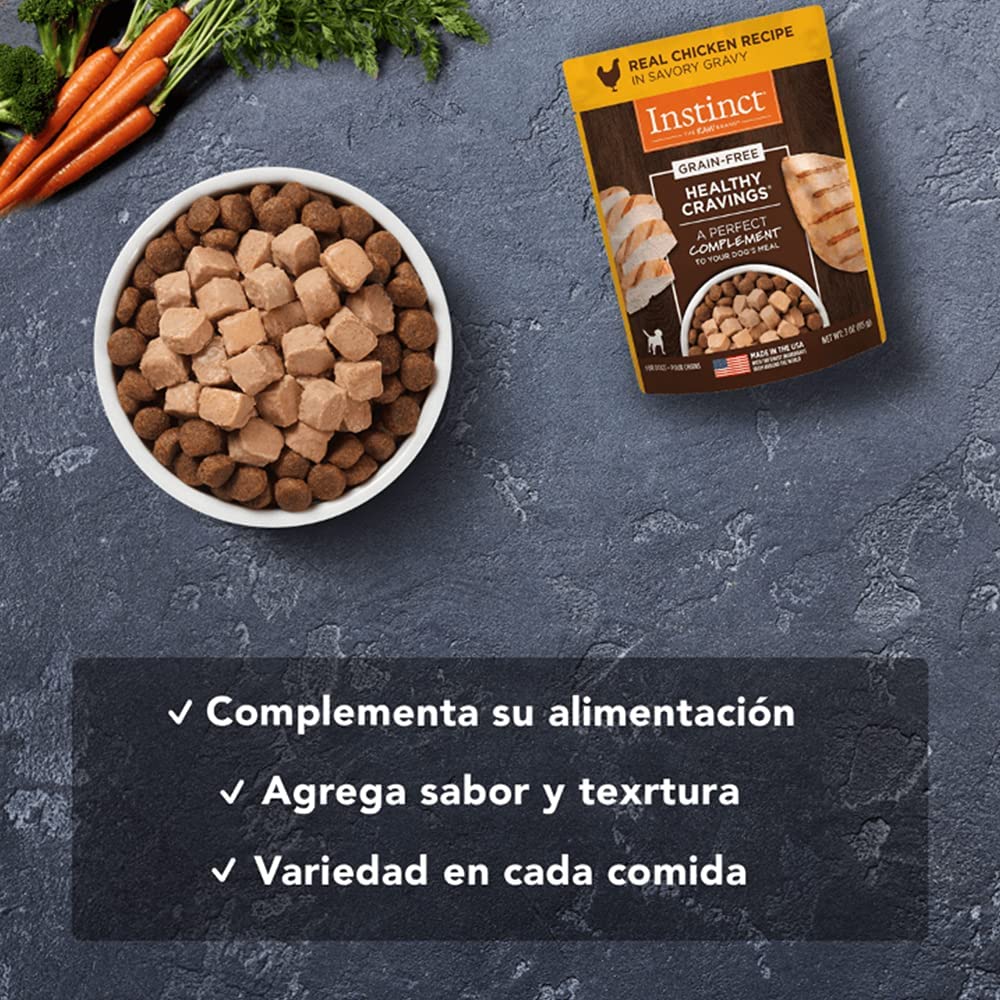 Instinct Alimento Húmedo Healthy Cravings para Perros, con Carne de Pollo 24 pack, sobres de 85 gramos c/u.