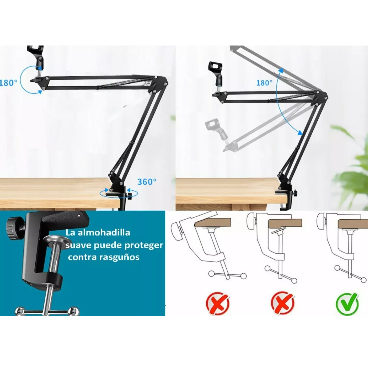 Soporte Brazo Microfono Condensador Para Grabación Estudio